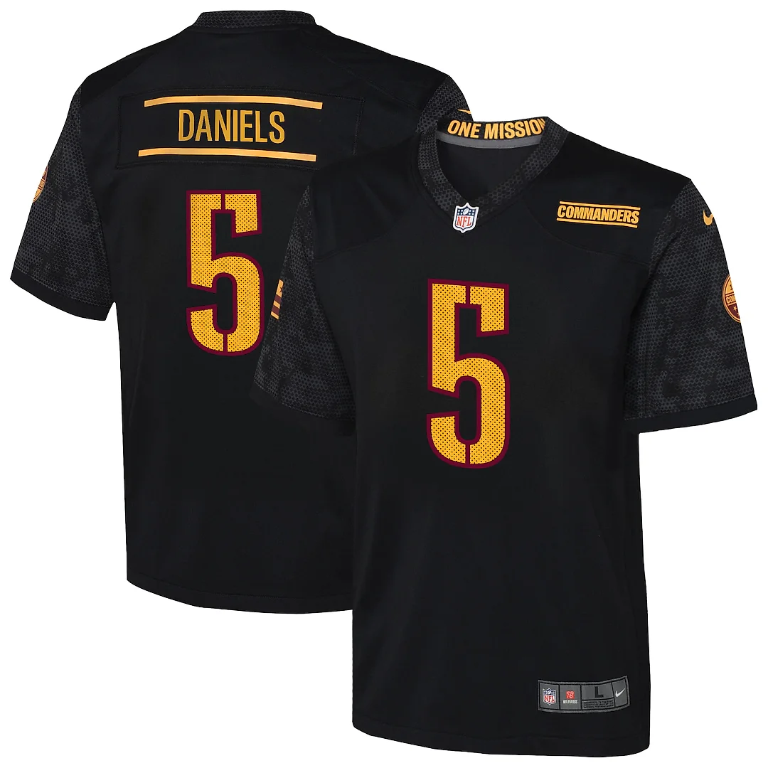 Zennovawear Jayden Daniels Washington Commanders Youth Alternate Game Jersey - Black