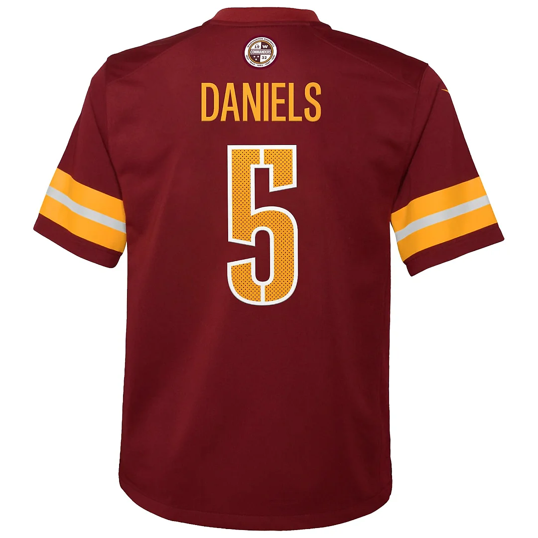 Zennovawear Jayden Daniels Washington Commanders Youth Game Jersey - Burgundy