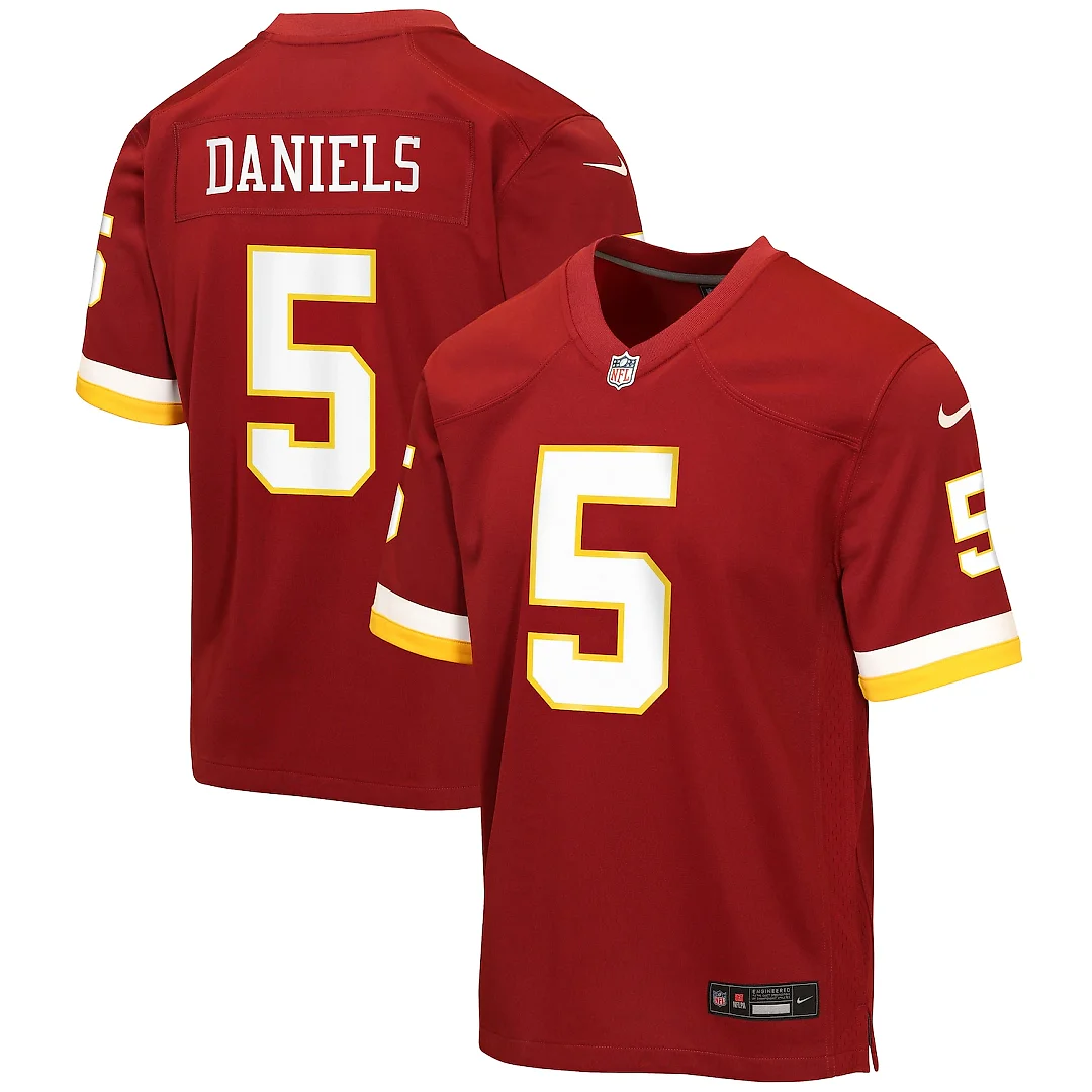 Zennovawear Jayden Daniels Washington Commanders Youth Game Jersey - Burgundy