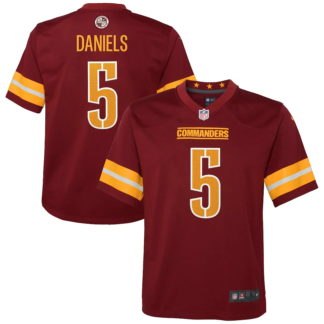 Zennovawear Jayden Daniels Washington Commanders Youth Game Jersey - Burgundy