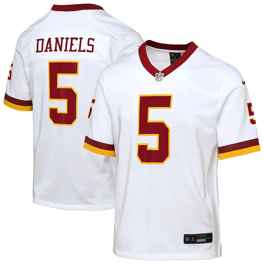 Zennovawear Jayden Daniels Washington Commanders Youth Game Super Bowl Era Jersey - White
