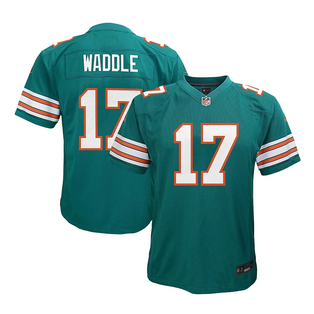 Zennovawear Jaylen Waddle Miami Dolphins Youth Game Jersey - Aqua