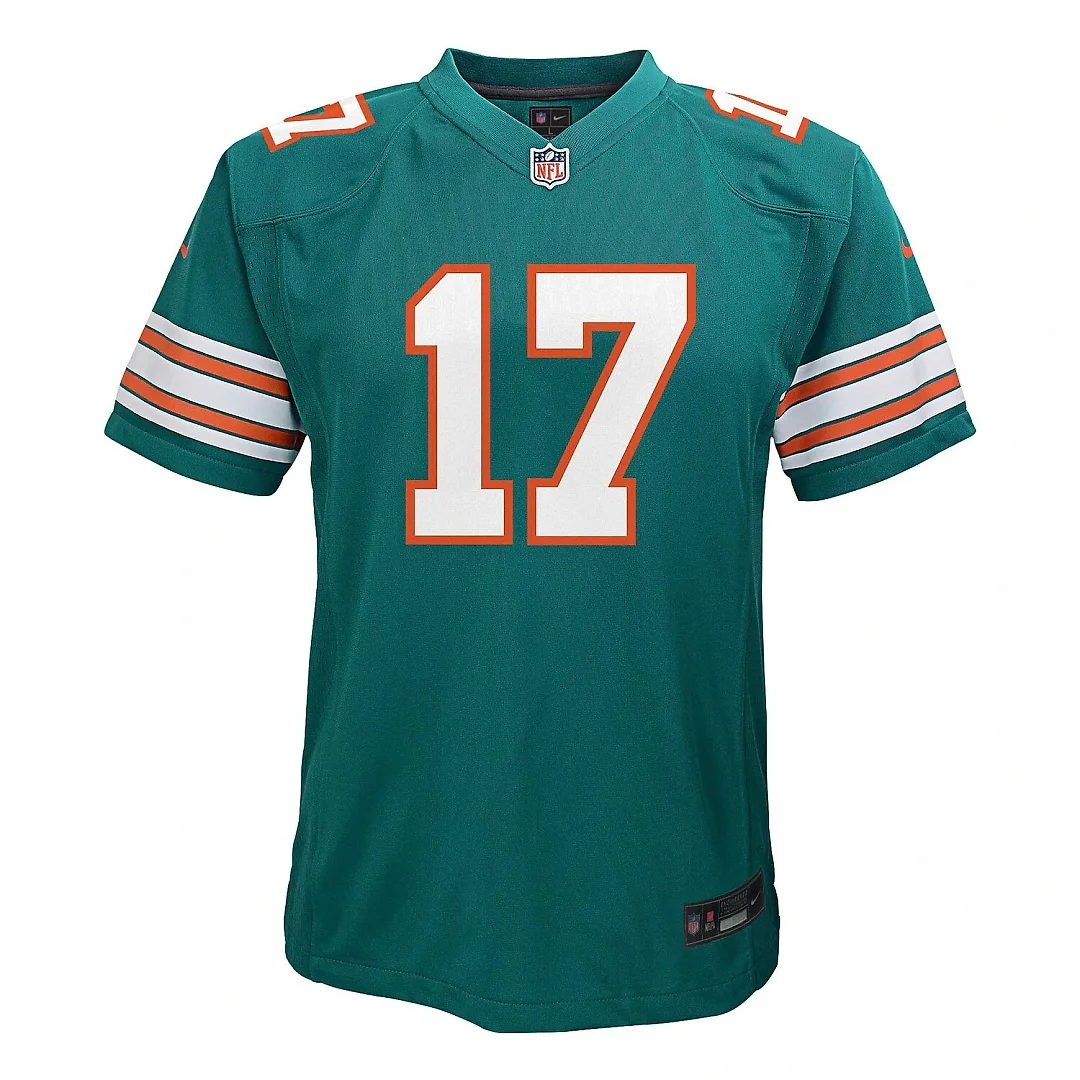 Zennovawear Jaylen Waddle Miami Dolphins Youth Game Jersey - Aqua