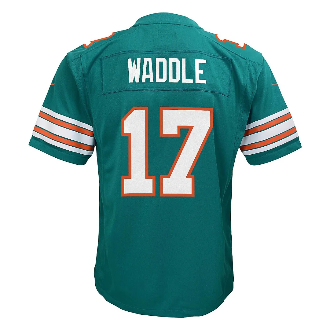Zennovawear Jaylen Waddle Miami Dolphins Youth Game Jersey - Aqua