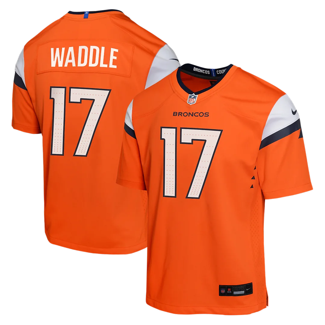 Zennovawear Jaylen Waddle Denver Broncos Youth Game Jersey - Orange