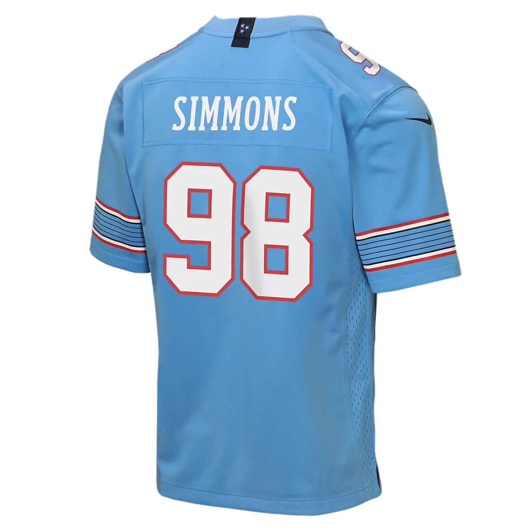 Zennovawear Jeffery Simmons Tennessee Titans Youth Game Jersey - Light Blue
