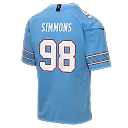 Zennovawear Jeffery Simmons Tennessee Titans Youth Game Jersey - Light Blue