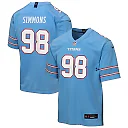 Zennovawear Jeffery Simmons Tennessee Titans Youth Game Jersey - Light Blue