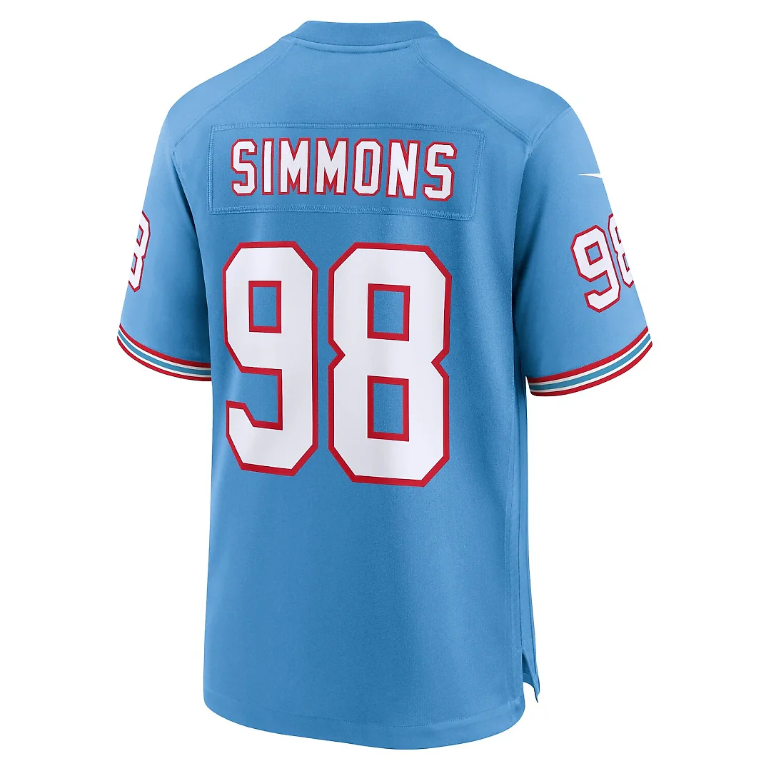 Zennovawear Jeffery Simmons Tennessee Titans Youth Game Jersey - Light Blue