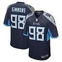 Zennovawear Jeffery Simmons Tennessee Titans Youth Game Jersey - Navy