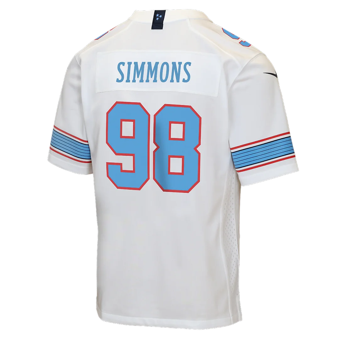 Zennovawear Jeffery Simmons Tennessee Titans Youth Game Jersey - White