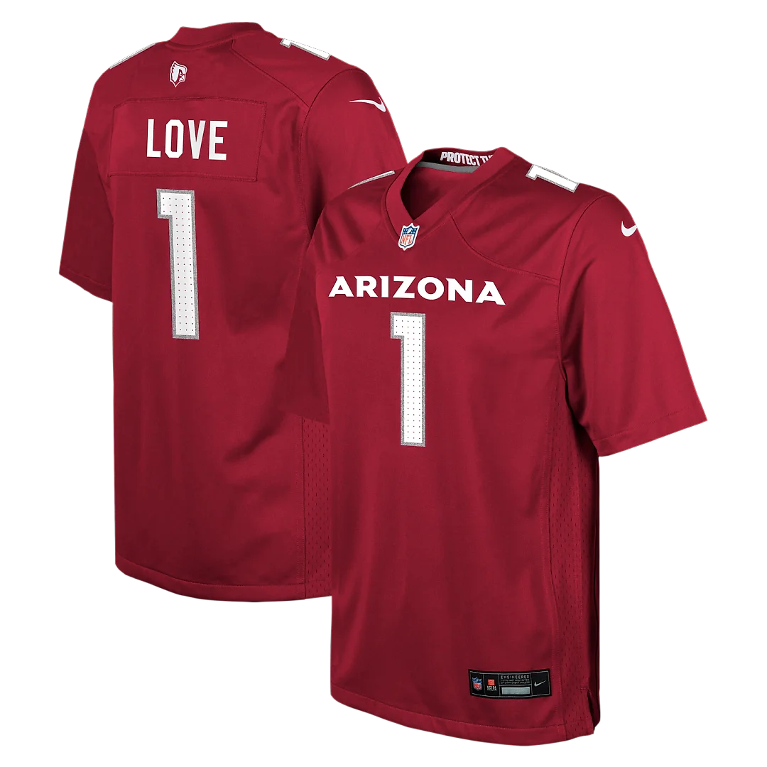 Zennovawear Jeremiyah Love Arizona Cardinals Youth Team Game Jersey - Cardinal