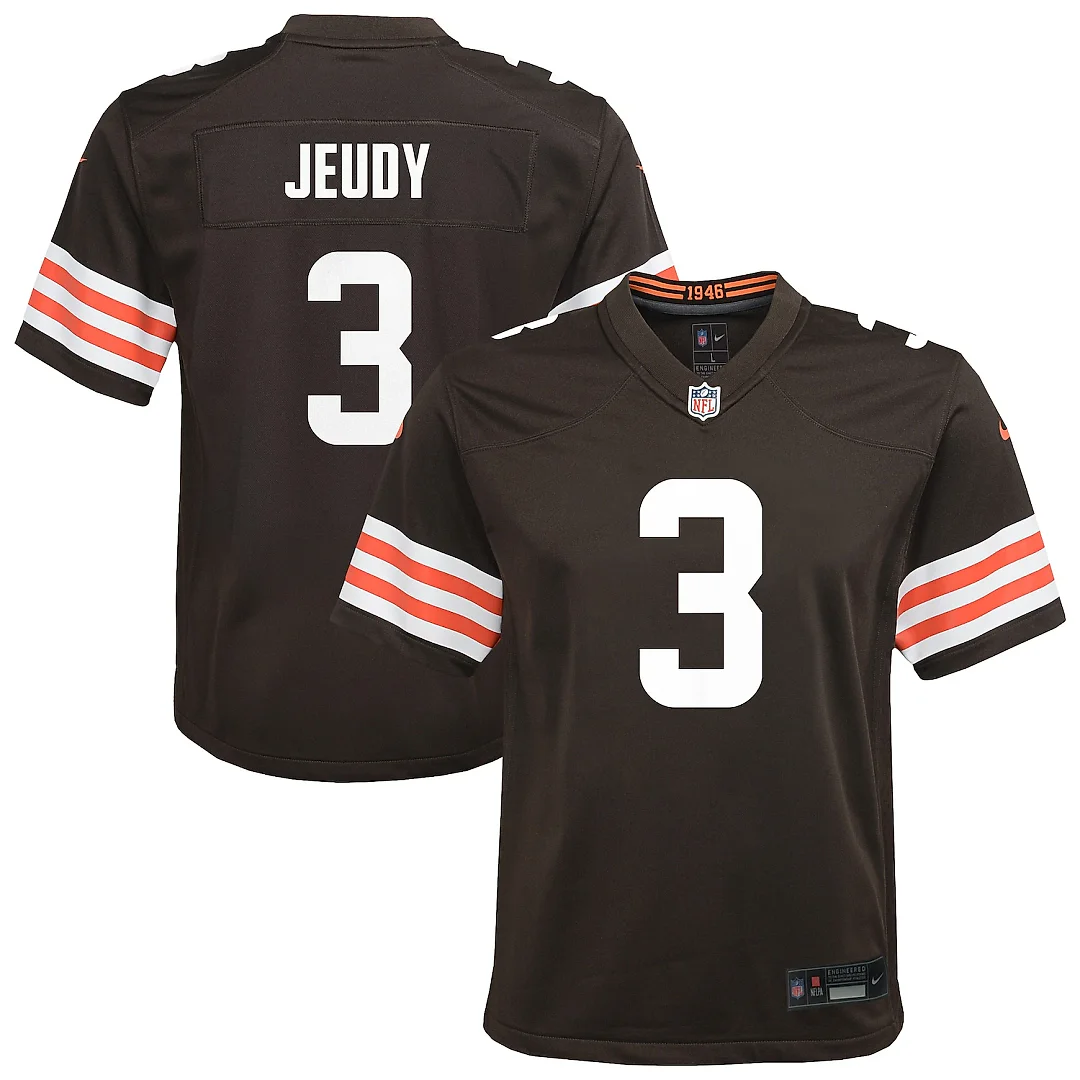 Zennovawear Jerry Jeudy Cleveland Browns Youth Team Game Jersey - Brown
