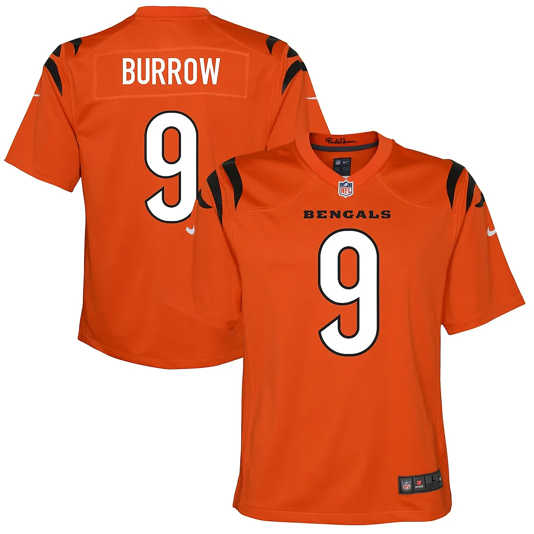 Zennovawear Joe Burrow Cincinnati Bengals Youth Game Jersey - Orange