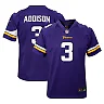 Zennovawear Jordan Addison Minnesota Vikings Youth Game Jersey - Purple