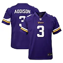 Zennovawear Jordan Addison Minnesota Vikings Youth Game Jersey - Purple