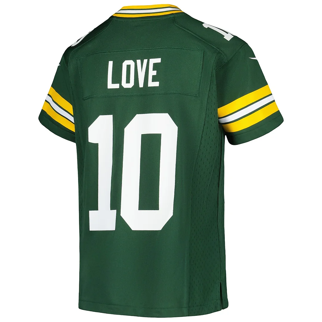 Zennovawear Jordan Love Green Bay Packers Youth Game Jersey - Green