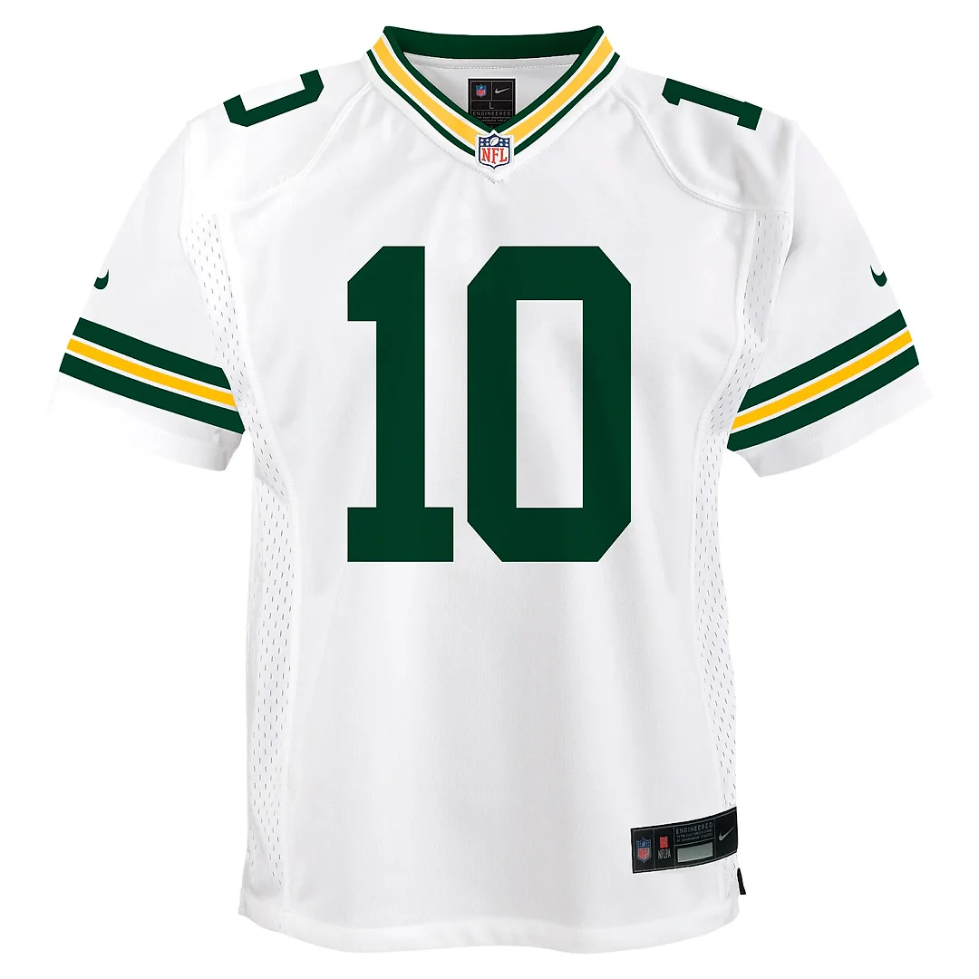 Zennovawear Jordan Love Green Bay Packers Youth Game Jersey - White