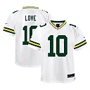 Zennovawear Jordan Love Green Bay Packers Youth Game Jersey - White