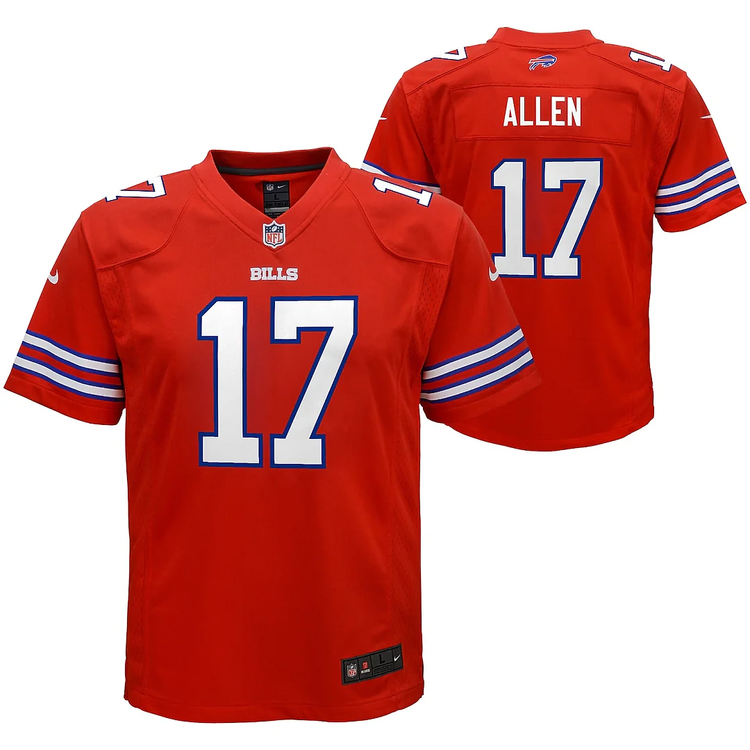 Zennovawear Josh Allen Buffalo Bills Youth Game Jersey - Red