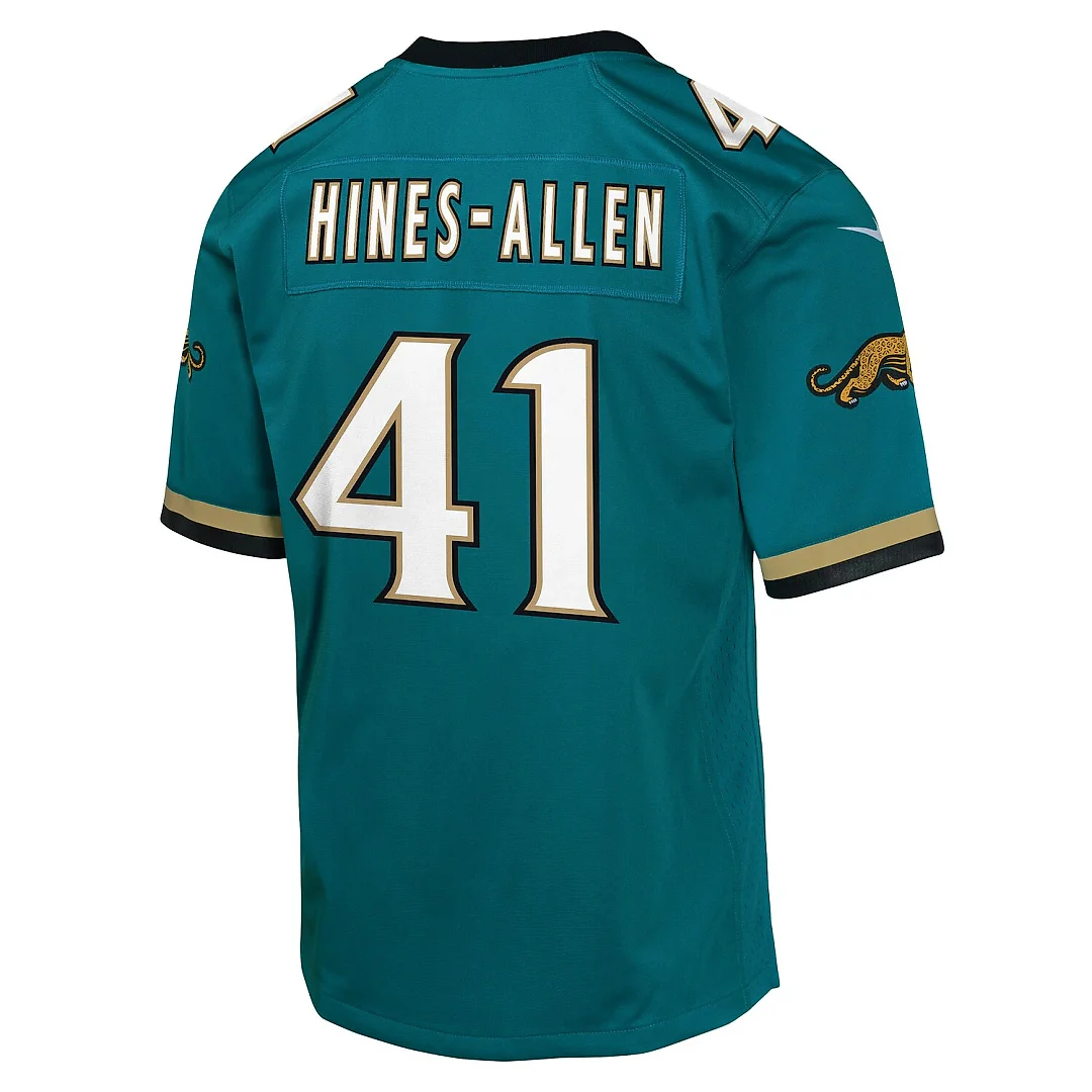 Zennovawear Josh Hines-Allen Jacksonville Jaguars Youth Alternate 2 Prowler Throwback Game Jersey - Teal