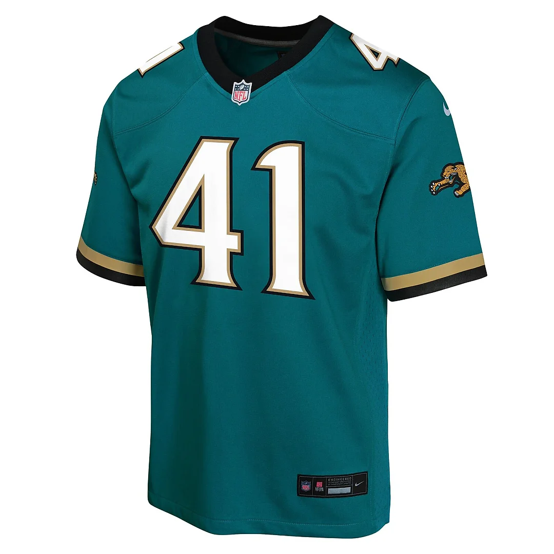 Zennovawear Josh Hines-Allen Jacksonville Jaguars Youth Alternate 2 Prowler Throwback Game Jersey - Teal