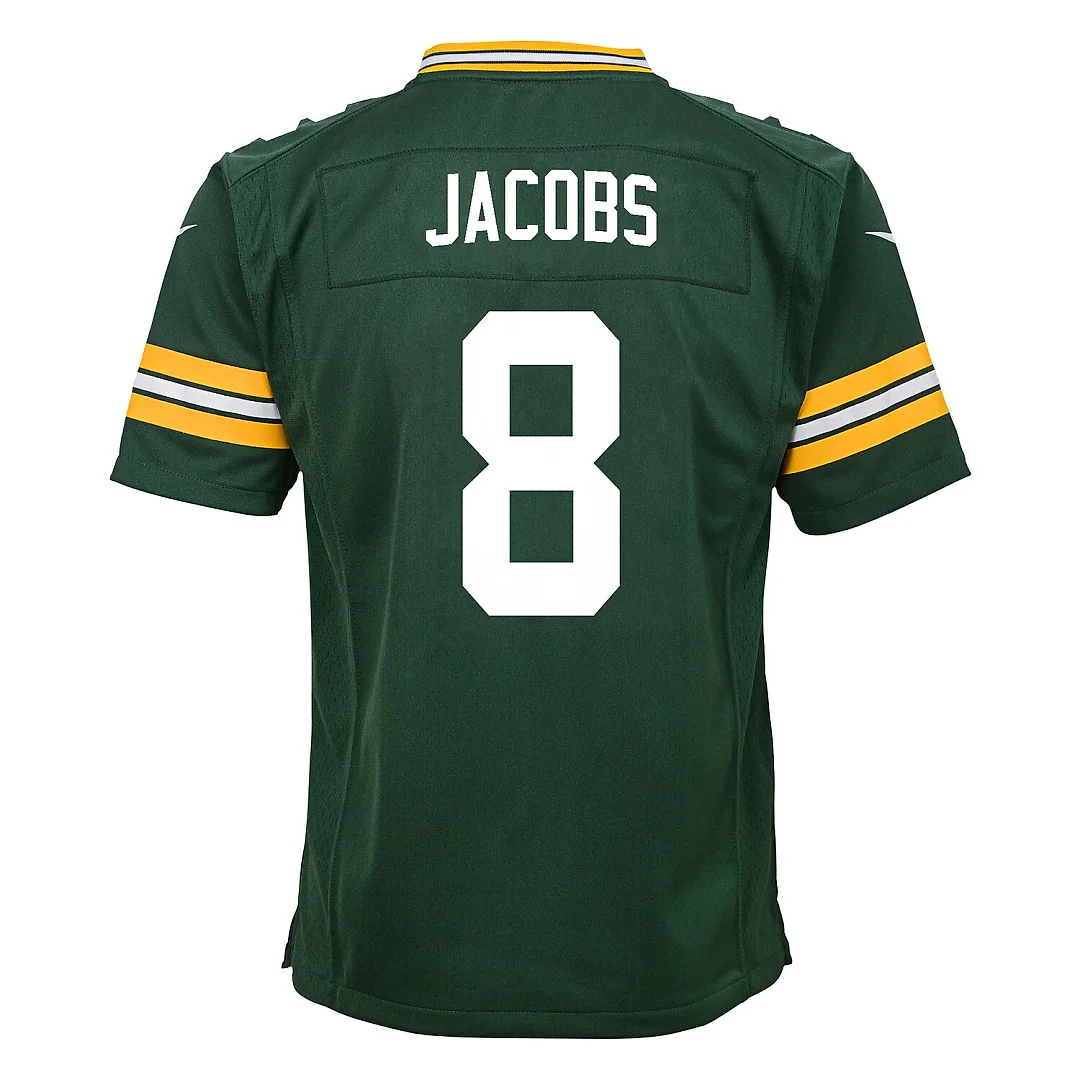Zennovawear Josh Jacobs Green Bay Packers Youth Team Game Jersey - Green
