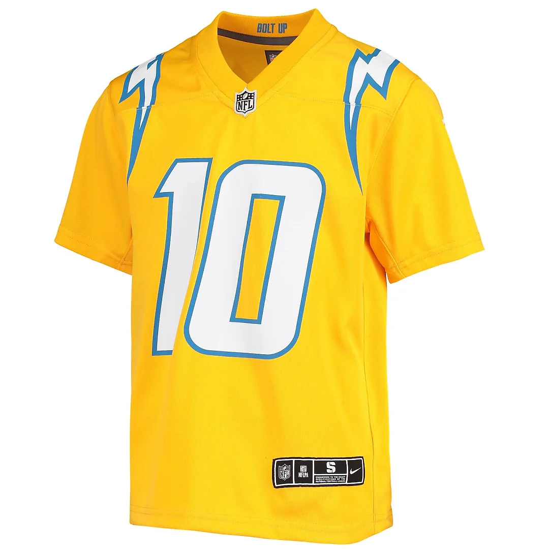 Zennovawear Justin Herbert Los Angeles Chargers Youth Inverted Team Game Jersey - Gold