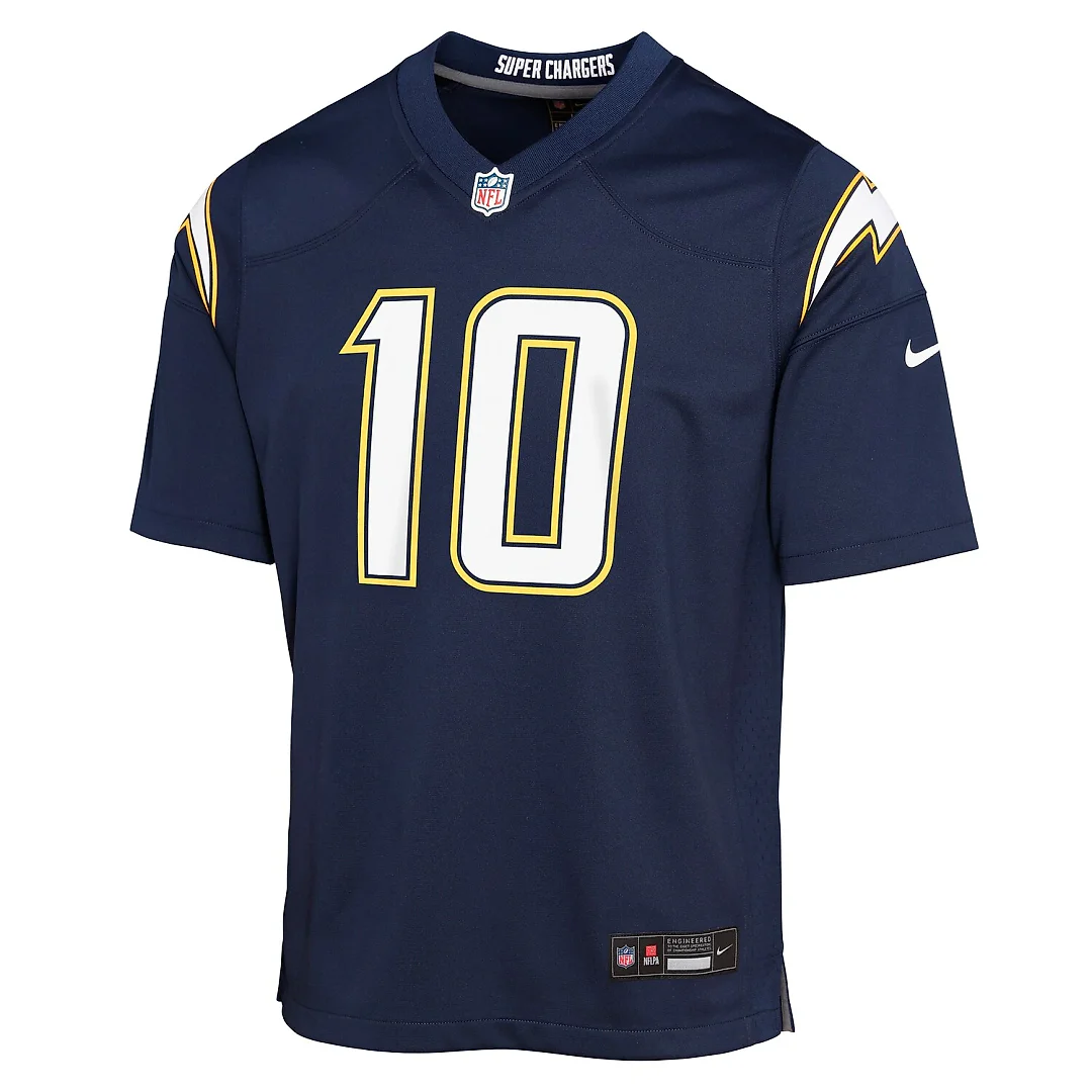 Zennovawear Justin Herbert Los Angeles Chargers Youth Alternate Super Chargers Game Player Jersey - Navy