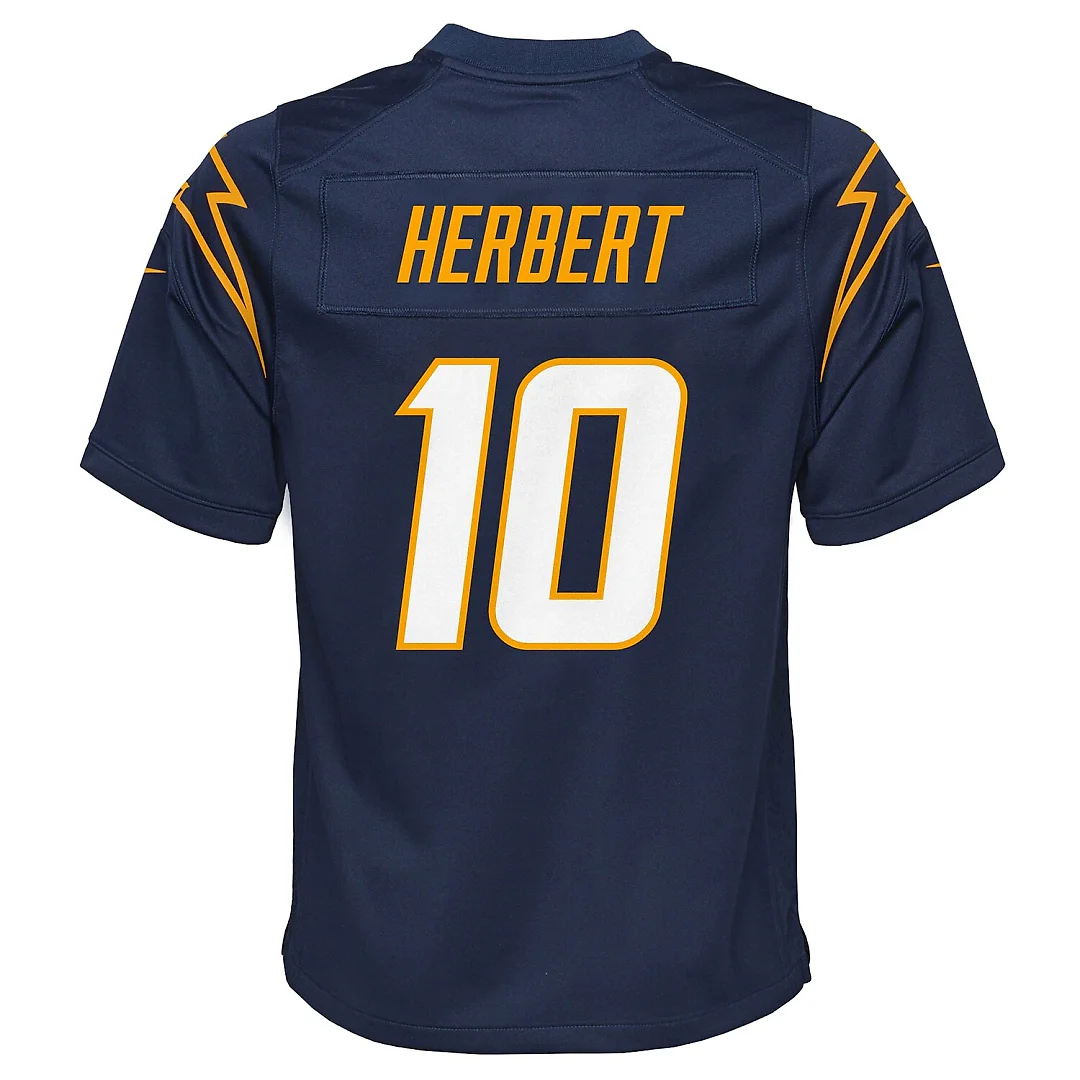 Zennovawear Justin Herbert Los Angeles Chargers Youth Game Jersey - Navy