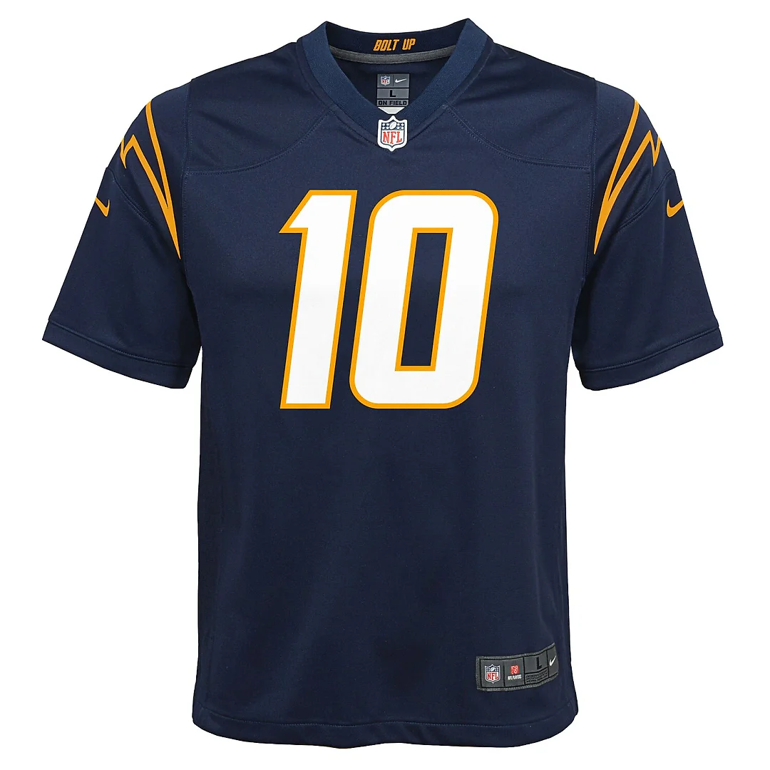 Zennovawear Justin Herbert Los Angeles Chargers Youth Game Jersey - Navy