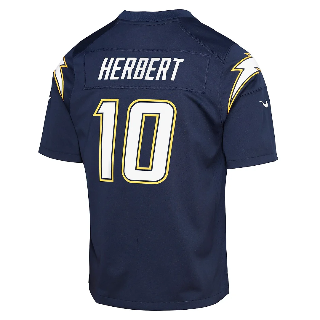 Zennovawear Justin Herbert Los Angeles Chargers Youth Alternate Super Chargers Game Player Jersey - Navy
