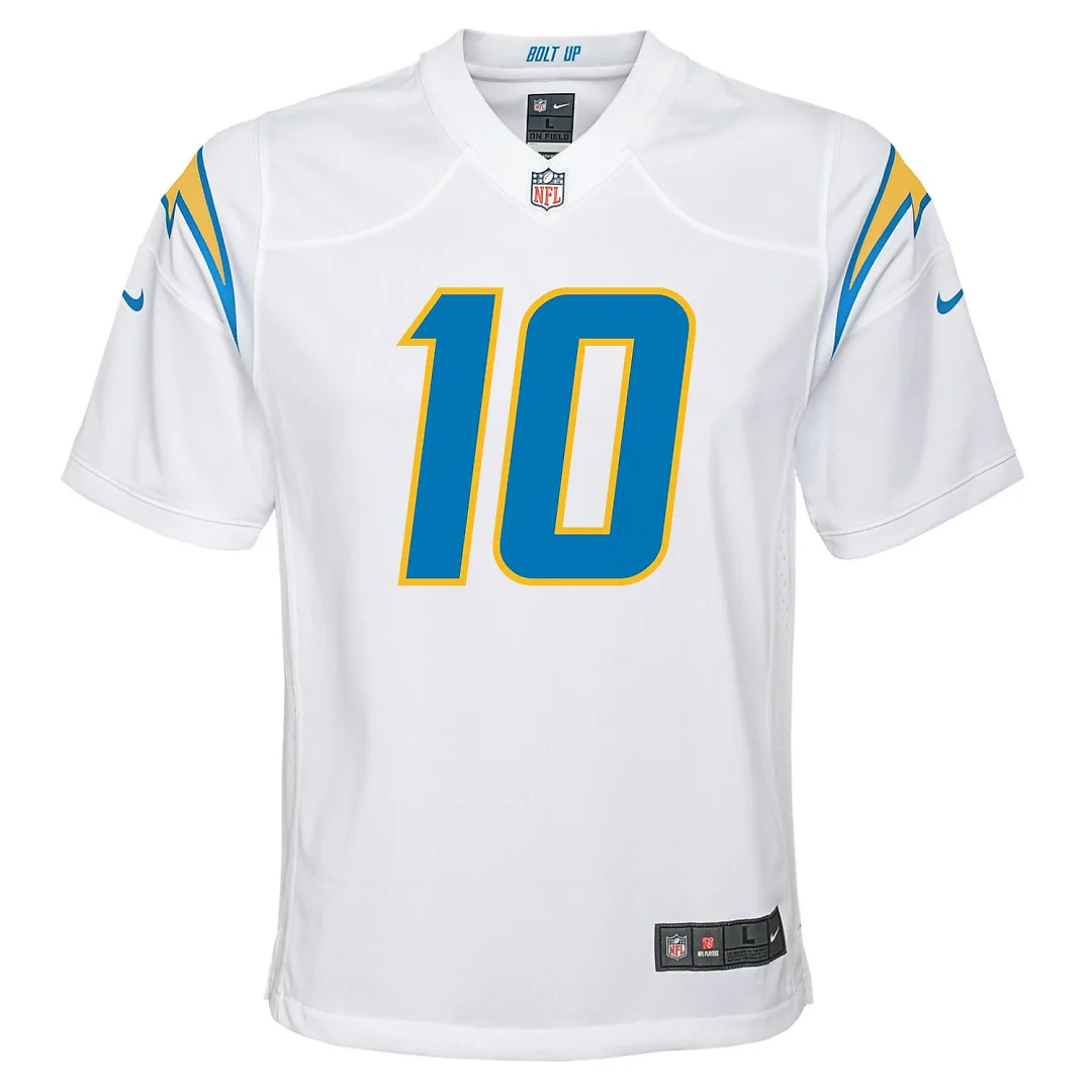 Zennovawear Justin Herbert Los Angeles Chargers Youth Game Jersey - White