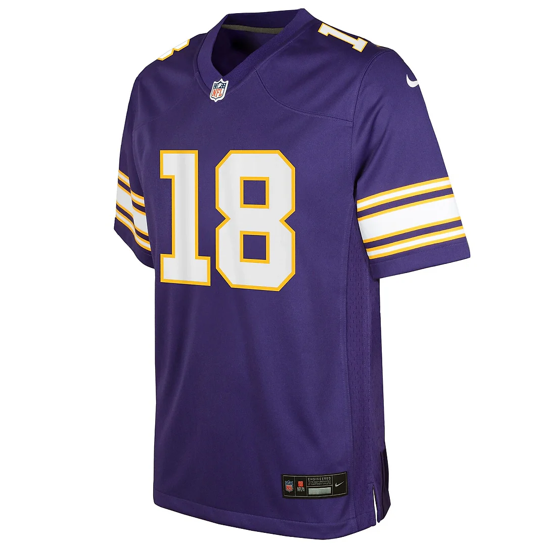 Zennovawear Justin Jefferson Minnesota Vikings Youth Game Jersey - Purple
