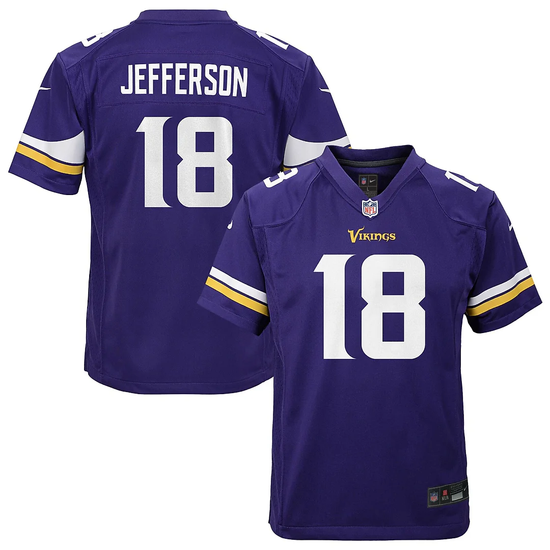 Zennovawear Justin Jefferson Minnesota Vikings Youth Game Jersey - Purple