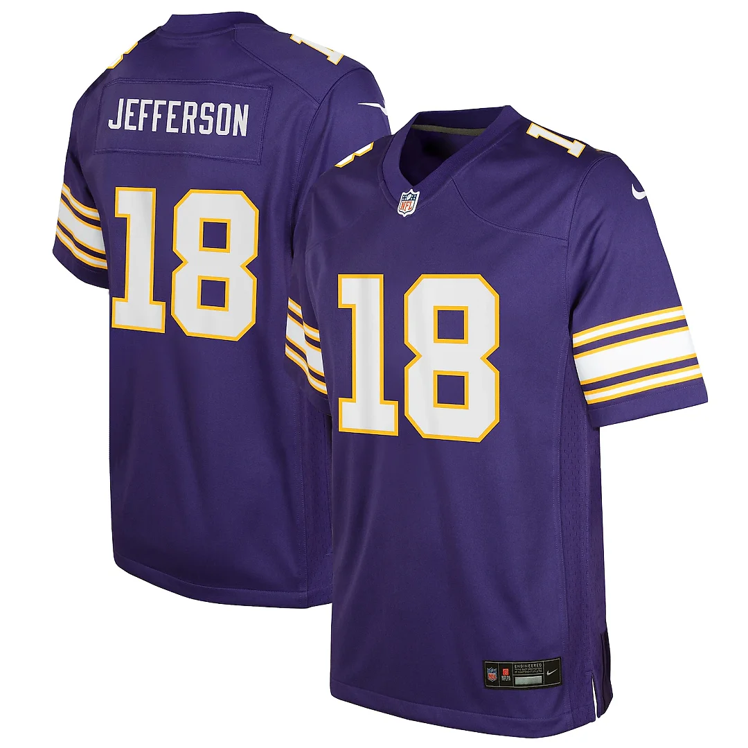 Zennovawear Justin Jefferson Minnesota Vikings Youth Game Jersey - Purple
