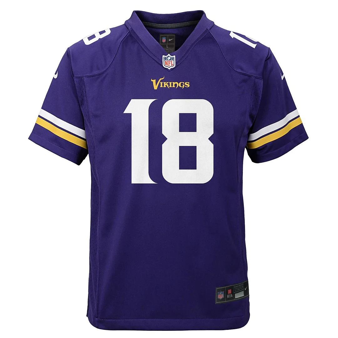 Zennovawear Justin Jefferson Minnesota Vikings Youth Game Jersey - Purple