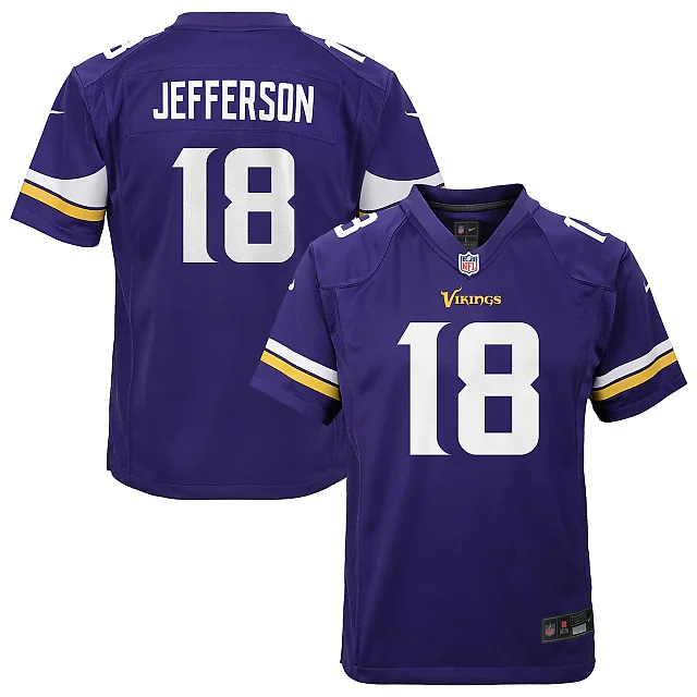 Zennovawear Justin Jefferson Minnesota Vikings Youth Game Jersey - Purple