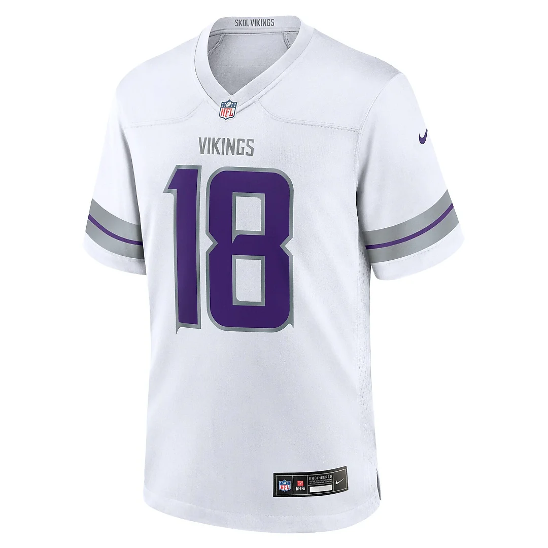 Zennovawear Justin Jefferson Minnesota Vikings Youth Game Jersey - White