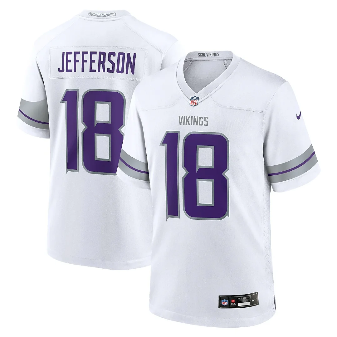 Zennovawear Justin Jefferson Minnesota Vikings Youth Game Jersey - White