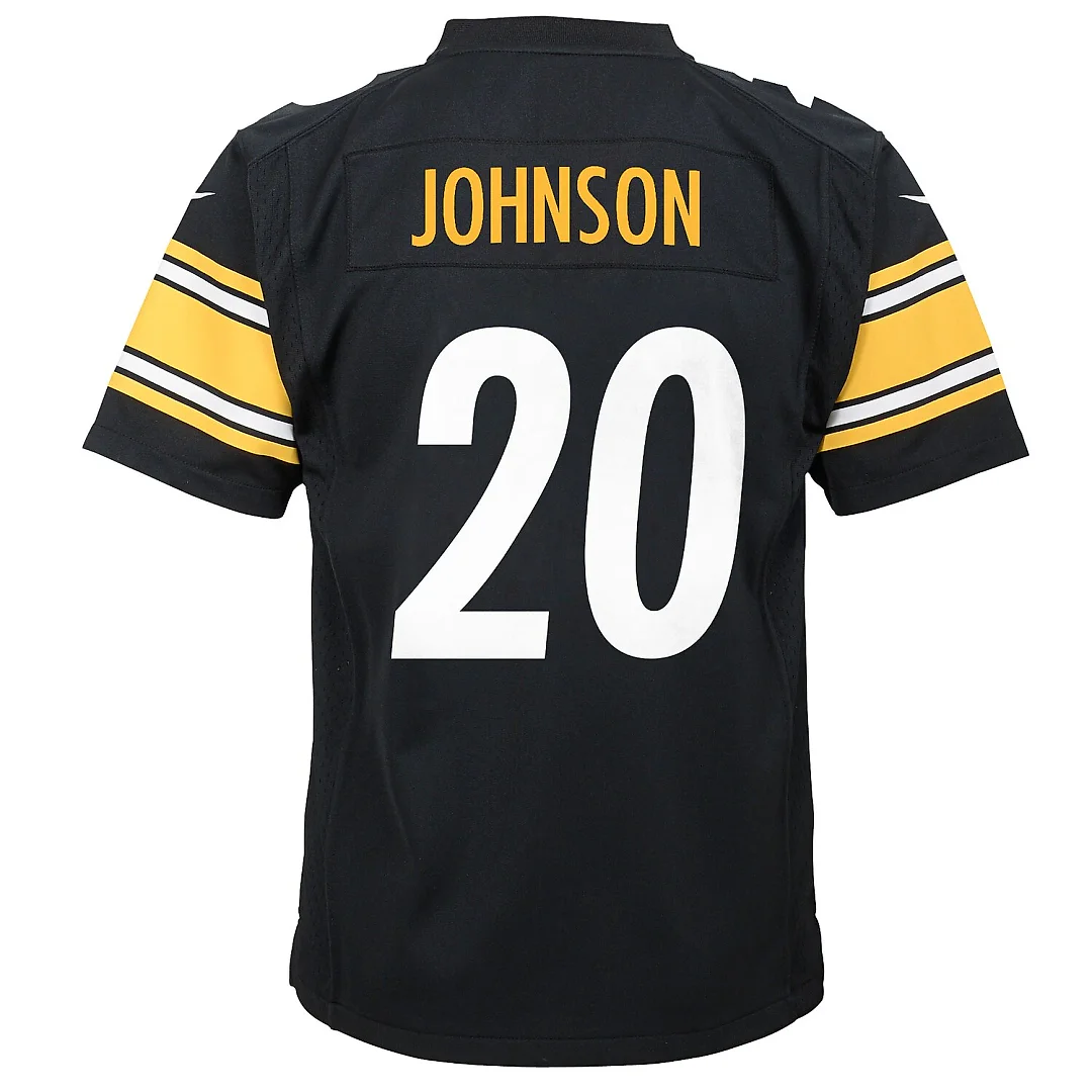 Zennovawear Kaleb Johnson Pittsburgh Steelers Youth Team Game Jersey - Black