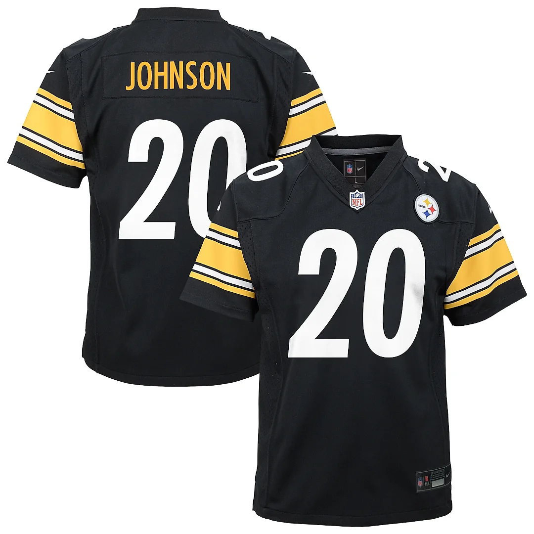Zennovawear Kaleb Johnson Pittsburgh Steelers Youth Team Game Jersey - Black