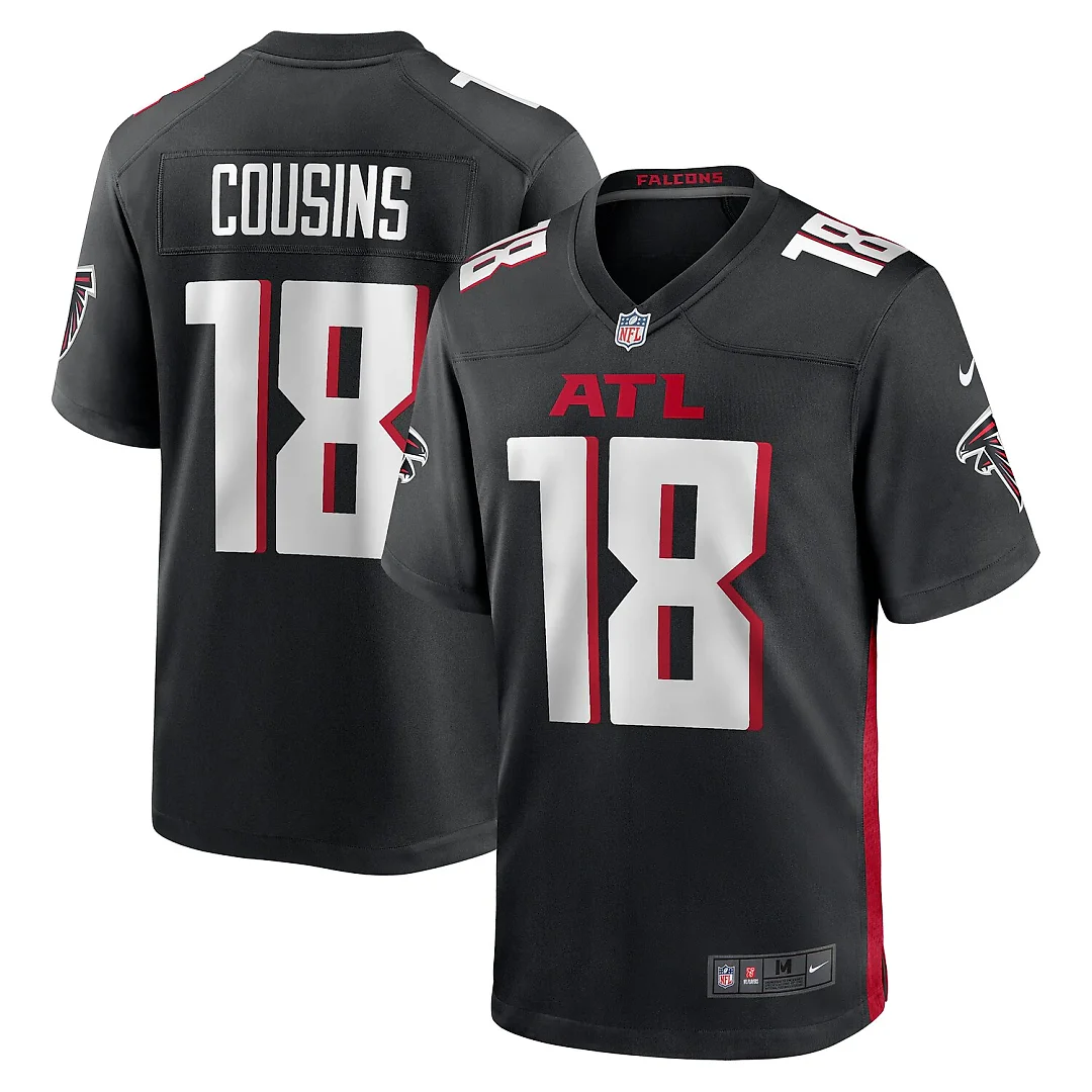 Zennovawear Kirk Cousins Atlanta Falcons Youth Game Jersey - Black