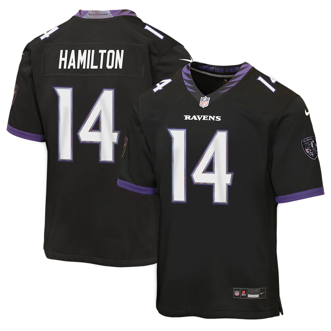 Zennovawear Kyle Hamilton Baltimore Ravens Youth Alternate Game Jersey - Black