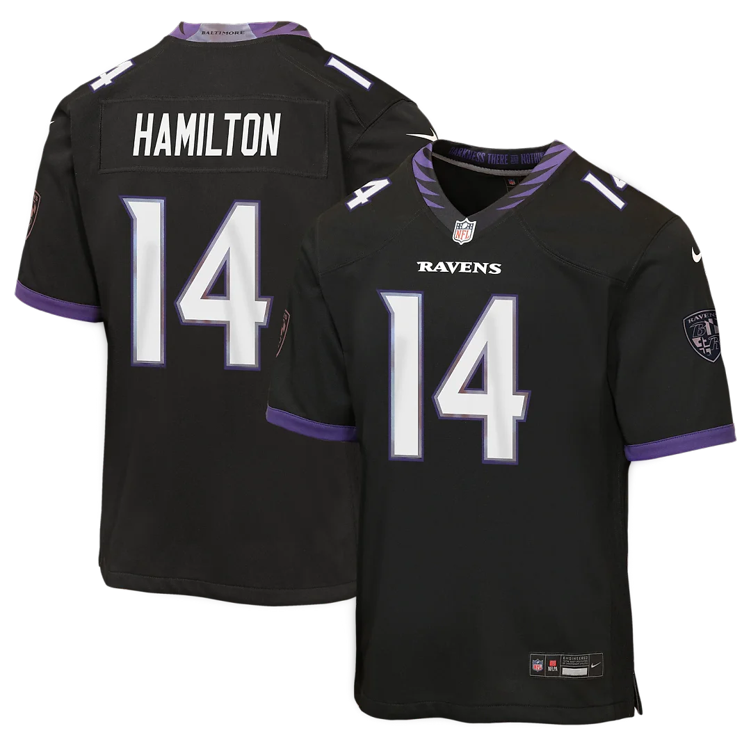 Zennovawear Kyle Hamilton Baltimore Ravens Youth Alternate Game Jersey - Black