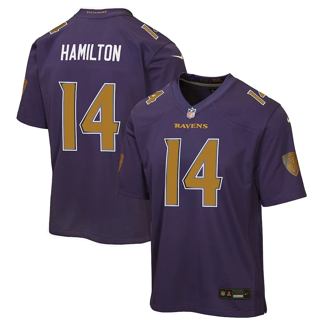 Zennovawear Kyle Hamilton Baltimore Ravens Youth Alternate 2 Game Jersey - Purple