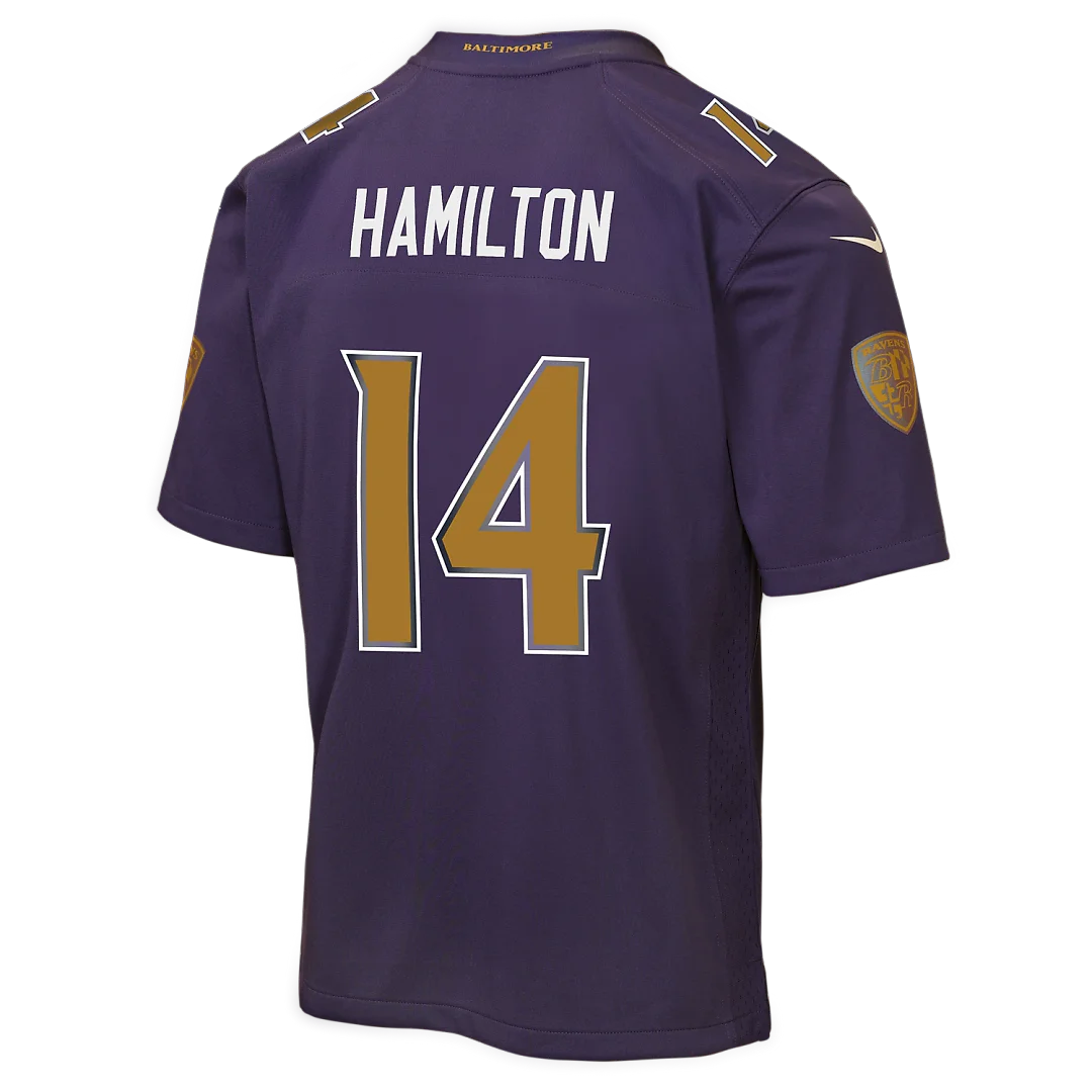 Zennovawear Kyle Hamilton Baltimore Ravens Youth Alternate 2 Game Jersey - Purple