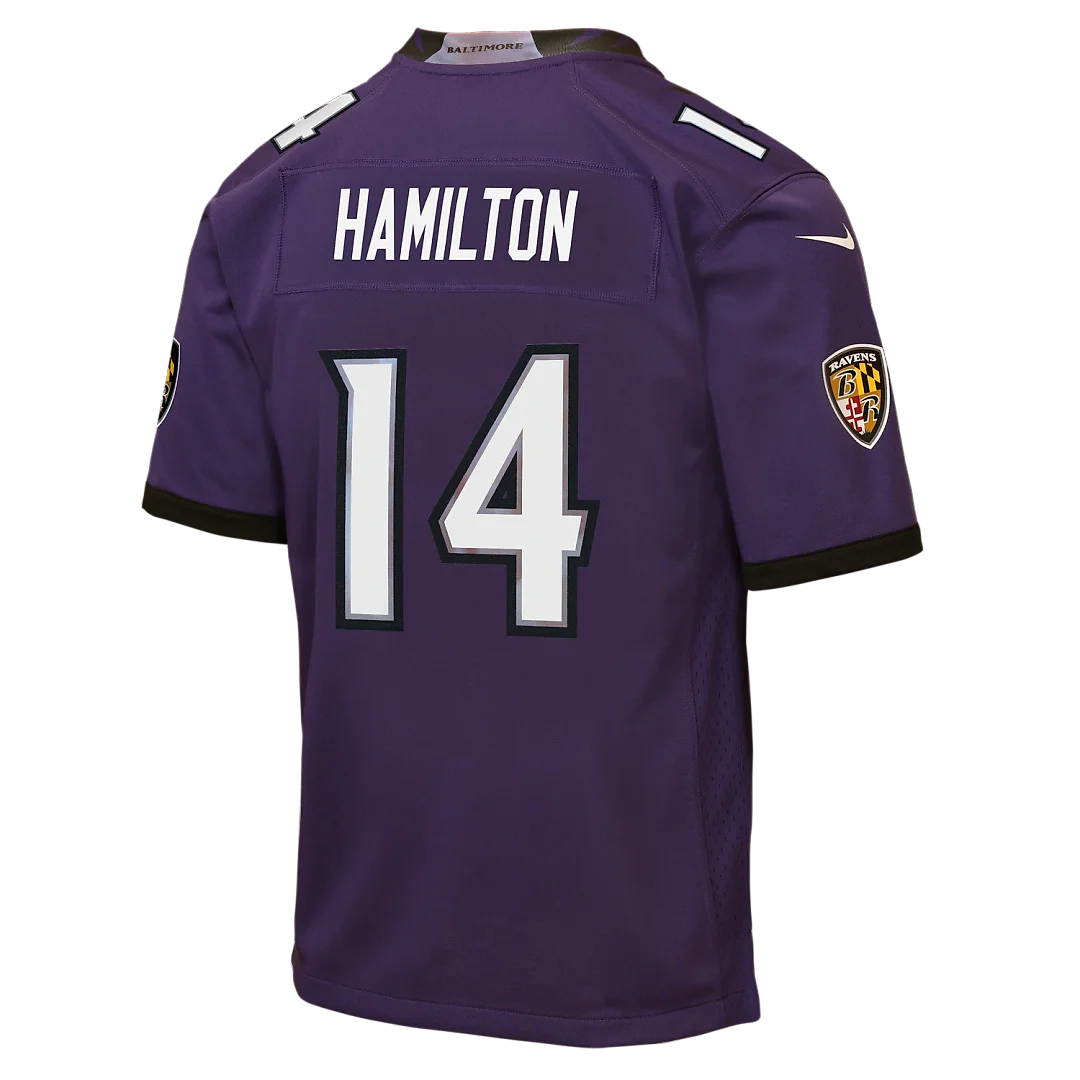 Zennovawear Kyle Hamilton Baltimore Ravens Youth Team Game Jersey - Purple