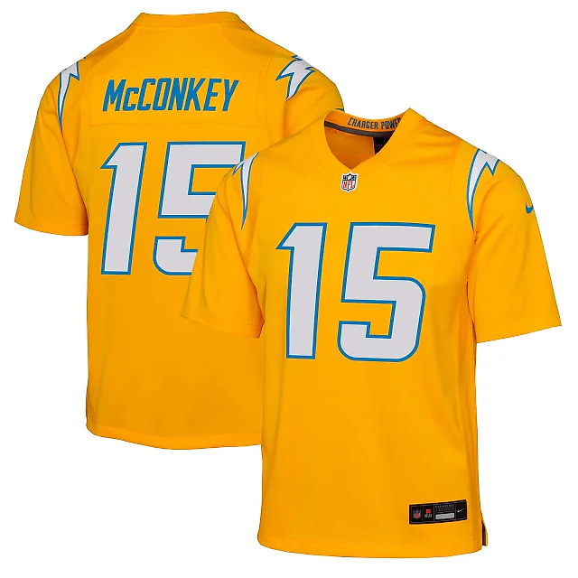 Zennovawear Ladd McConkey Los Angeles Chargers Youth Alternate Charger Power Game Player Jersey - Gold