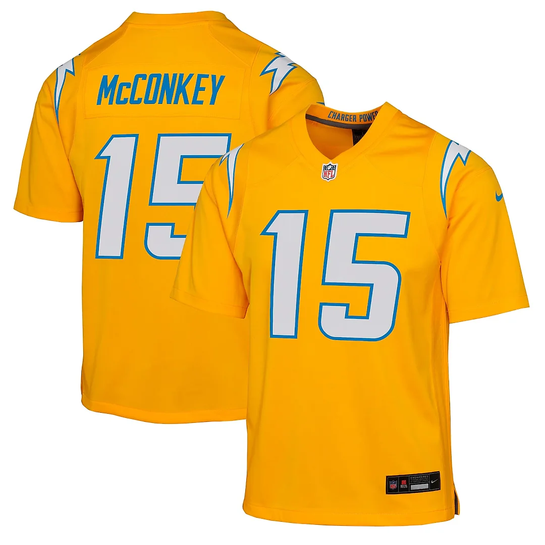 Zennovawear Ladd McConkey Los Angeles Chargers Youth Alternate Charger Power Game Player Jersey - Gold